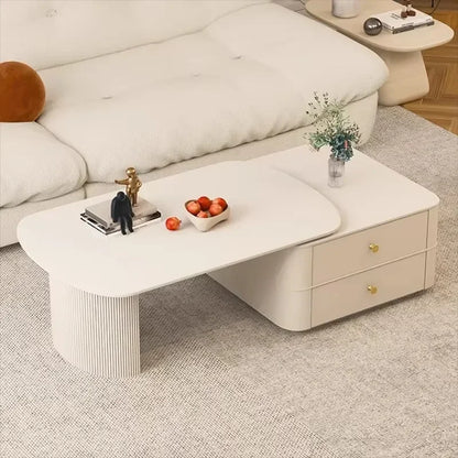 Round Trendy Coffee Table Living Room Originality Nordic Retro Style Coffee Tables Storage Oval Kaffee Tische Home Furniture