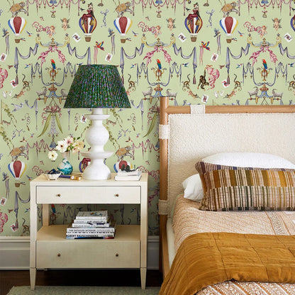 Traditional Circus Style Wallpaper Home Bedroom Waterproof Oil Resistant Art Wallpaper Chic Peel And Stick Cabinet Stickers