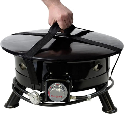 Portable 24-inch Propane Fire Pit for RV, Camping & Outdoor Living, Smokeless with Self Igniter, Cover & Carry Straps