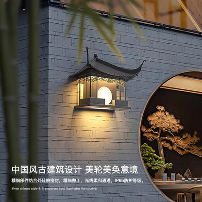 Chinese outdoor wall waterproof exterior courtyard classical courtyard wall decorative villa door