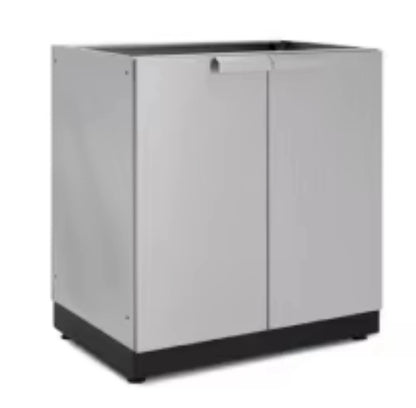 Outdoor Kitchen with Roof Cover Weather-Resistant BBQ Cabinet Set Stainless Steel Garden Kitchen Island with Grill Station
