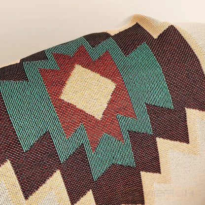 Aztec Blanket Oversized Boho Throw Blanket with Fringe Southwestern Geometric Tapestry Vintage Woven Throw Blankets Double-S