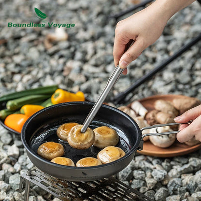 Boundless Voyage Titanium BBQ Tongs Ultralight Food Clip Heat-Resistant & Rustproof Titanium Grilling Tongs Ti1014T
