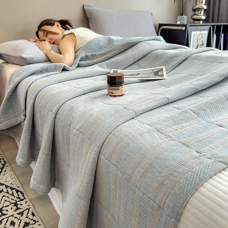 100% Cotton Blanket for Bed Breathable Lightweight Throws Blanket Soft Cozy Home Decoration Large Bed Cover Boho Towel Blankets