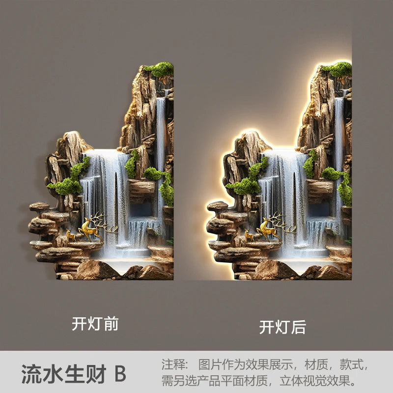 Welcome guests to the living room decoration painting, pine sofa background, wall mounted painting, deer corner lamp mural
