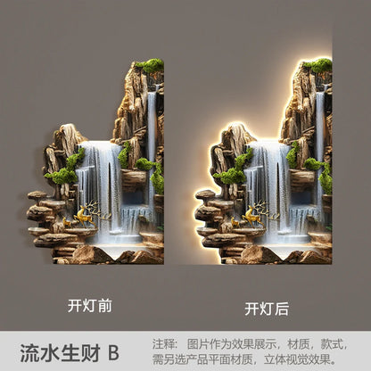 Welcome guests to the living room decoration painting, pine sofa background, wall mounted painting, deer corner lamp mural