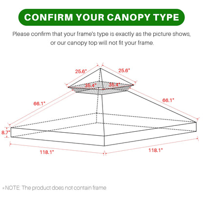 Grill Gazebo Replacement Canopy Roof, Outdoor BBQ Gazebo Top, Double Tiered Shelter Cover Roof ,for Yard Patio Garden Sunshade