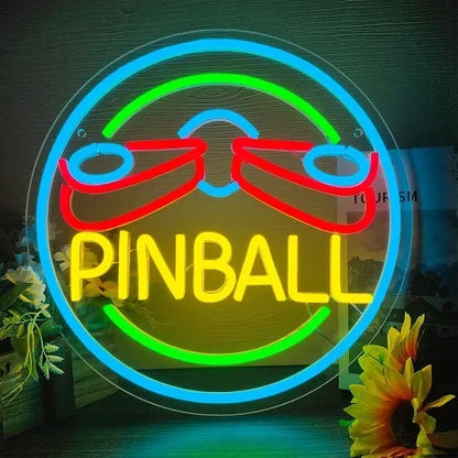 Pinball Neon Sign Craftsmanship Premium LED for Vivid Glow Ideal for Game Rooms Bars and Arcades The Decor.
