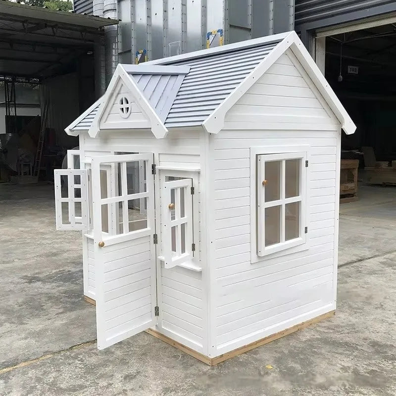 Outdoor Wood Kids Playhouse with Waterproof Feature