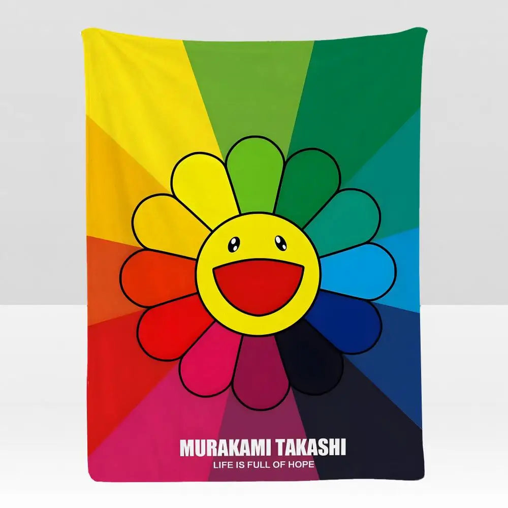 Artist T-Takashi M-Murakami Throw Soft Flannel Blanket for Bed Bedroom Sofa Picnic Throw Skin-friendly Breathable Gift Cover