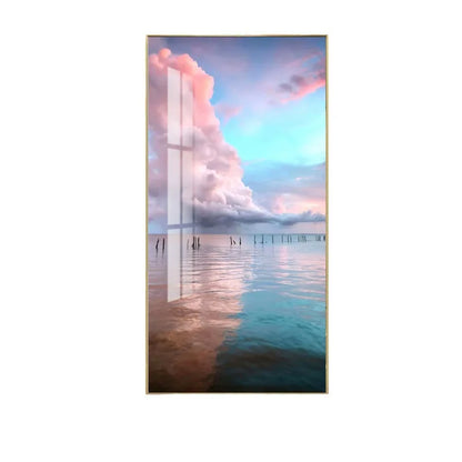 2024 New Living Room Decoration Painting, Dining Room Bedhead Hanging Mural Painting With Lights And Luxurious Lighting