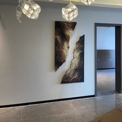 Living Room Decoration Painting Lamp Modern Luxury LED Rock Shape RC Wall Light Indoor Corridor Background Wall Mural Lights