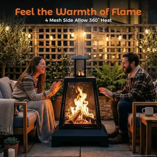 BALI OUTDO 28 inch Fire Pit Outdoor, Outdoor Wood Burning Fire Pit Large, Firts for Outside Patio, Garden, Backyard