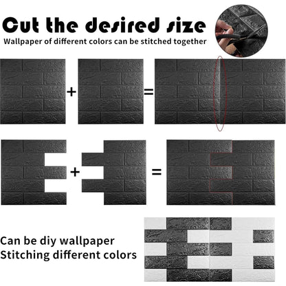 3D wallboard wallpaper sticker with self-adhesive waterproof foam, suitable for indoor wall decoration, bathroom home decoration