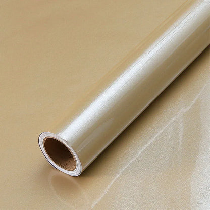 Cabinet Self-adhesive Paper Furniture Renovation Waterproof Thick Paint Wallpaper Pearlescent Wardrobe Solid Color PVC Wallpaper