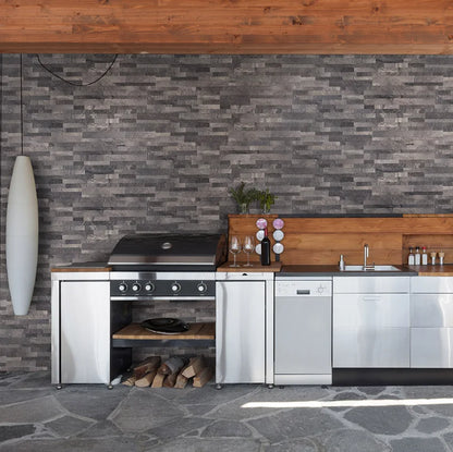 customize Outdoor Kitchen Island Modular Units Stainless Steel Gas Grill Sink Drawers Weather Resistant Patio Design