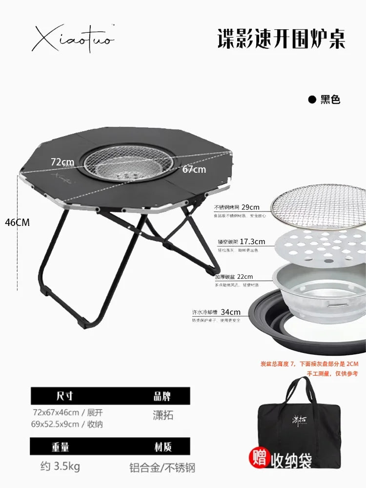 Ground Lounge Outdoor Table Designer Black Dining Camping Outdoor Table Garden Patio Set Di Mobili Da Giardino Outside Furniture