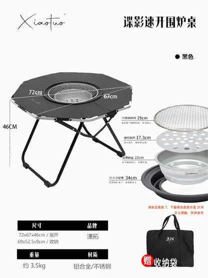 Ground Lounge Outdoor Table Designer Black Dining Camping Outdoor Table Garden Patio Set Di Mobili Da Giardino Outside Furniture