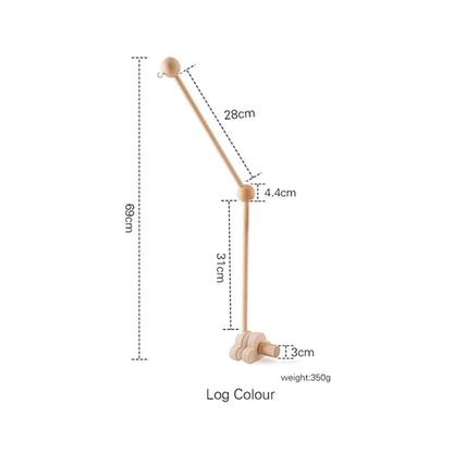 Crib Mobile Bed Bell Wooden Bracket Baby 0-12 Months Wooden Mobile Hanging Rattles Toy Holder Decorative Accessories Arm Bracket