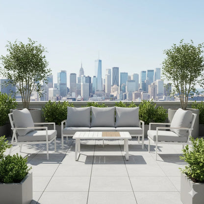 Modern Aluminum Outdoor Furniture Set Durable Garden Sofas with Patio Sofa Set for Courtyard and Terrace