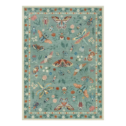 Insect Print Area Rugs, Non Slip Washable Rugs for Living Room,Modern Bedroom Rug Under Bed Large Carpet for Room Decor