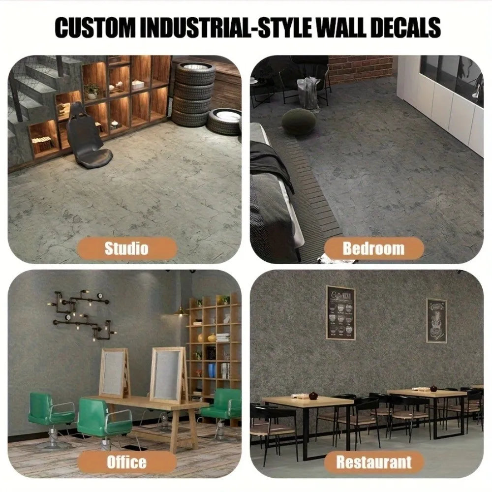 Self-Adhesive Vinyl Wallpaper 3M×40cm Concrete Texture Foam Wall Panels Interior Decor Thickened Waterproof Wall Stickers Home
