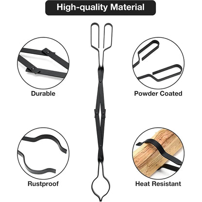 64cm Long Firewood Tongs Log Grabber Indoor Outdoor Firewood Oven Coal Campfire Tongs Grill Camping Fire Pit Tool JT579