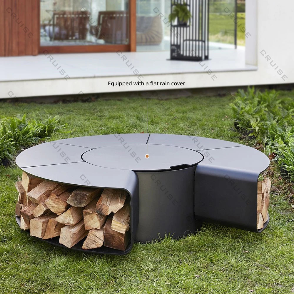 1200mm Freestanding Modern Fire Pit Large Outdoor Wood/Gas/Electric/Alcohol Stove Custom Cooking BBQ for Outdoor