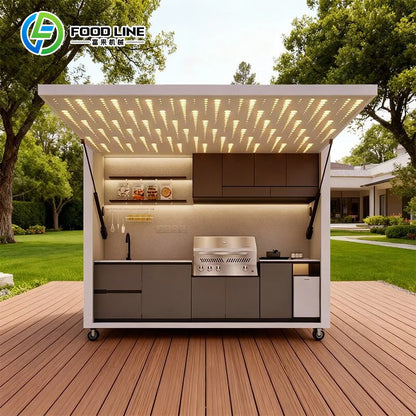 Diy Outdoor Kitchen with Bar Welcome Design Cheapest for Bbq Camping Backyard Cooking Area Custom