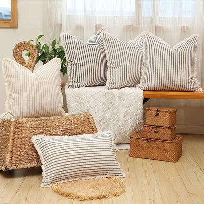 1pc Throw Pillow Covers - Comfortable Striped Throw Pillowcase  For Home Bedroom Living Room, Car & Sofa Decor - Perfect Gift