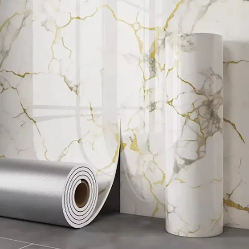 Thick foam marble wallpaper 1 roll waterproof and antifouling wall sticker self-adhesive wallpaper for bedroom and living room