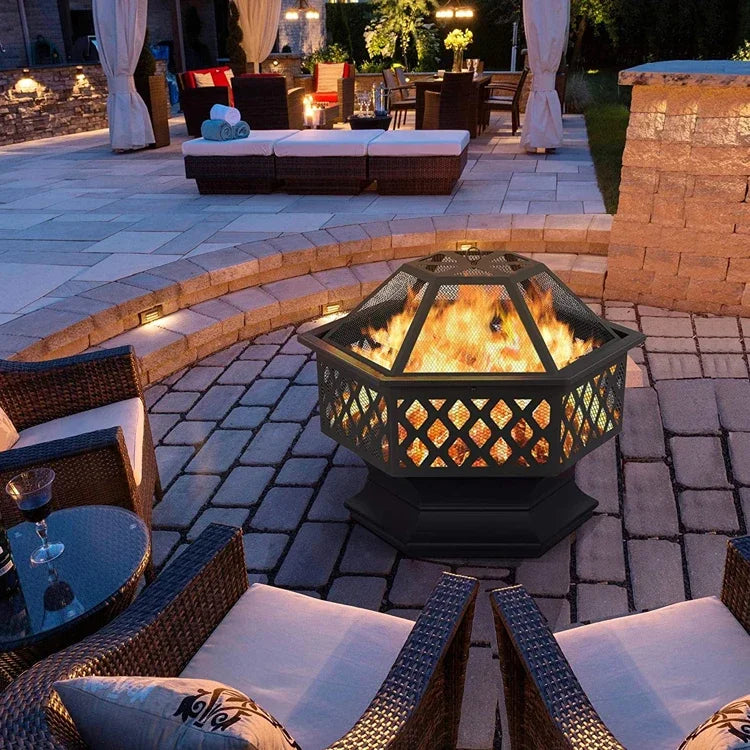 'forOutdoor Metal Square Firepit Patio Stove Wood Burning Garden Fire Pit hot selling