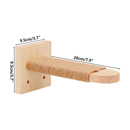 Cat Scratching Post Wall Furniture Wood Wall Mounted Kitten Scratcher Tree Tower Toys Thicker Column for Indoor Cats Accessories