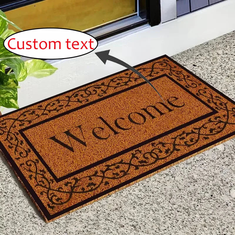 Personalized Quote Coconut Fiber Doormat Custom Outdoor Indoor Door Rug for Patio Entry Dust Removal Durable Easy Maintain