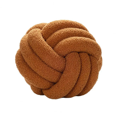 Knotted Ball Pillow Indeformable Eco-friendly Knotted Ball Plush Pillow Hand-woven Knotted Ball Back Throw Pillow