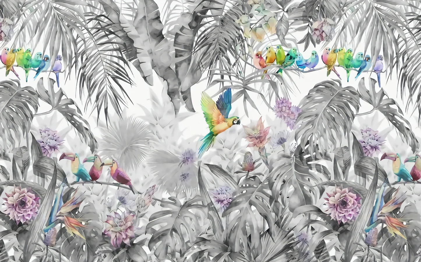 Custom Wallpaper European Style Retro Plants Flowers Forests Hummingbird Mural Bedroom Living Room Background Wall Wallpaper