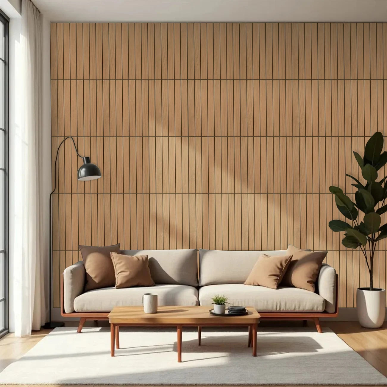 10pcs 40x40cm 3D Stripe Grid Panels，Removable Peel and Stick Wallpaper, Realistic Texture，for Furniture Makeover,Home & Office D