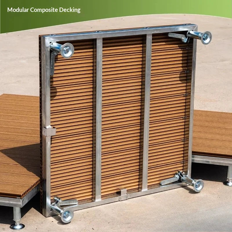 Modern Wood Plastic Composite Waterproof Modular Deck Tiles Outdoor Balcony Villa Courtyard Camping Floor Home Decor Novelty New