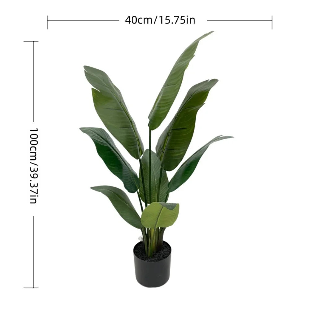 Live Natural Artificial Bird of Paradise Plant Bonsai Banana Tree Fake Leaf Trunk Indoor Outdoor Hotels Decor Greenery