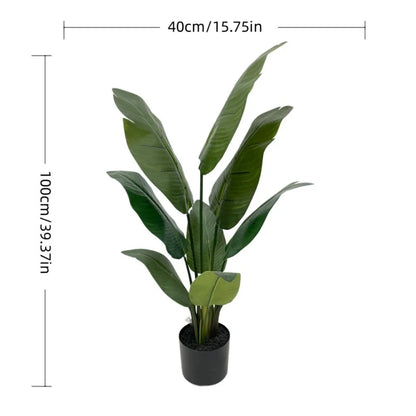 Live Natural Artificial Bird of Paradise Plant Bonsai Banana Tree Fake Leaf Trunk Indoor Outdoor Hotels Decor Greenery