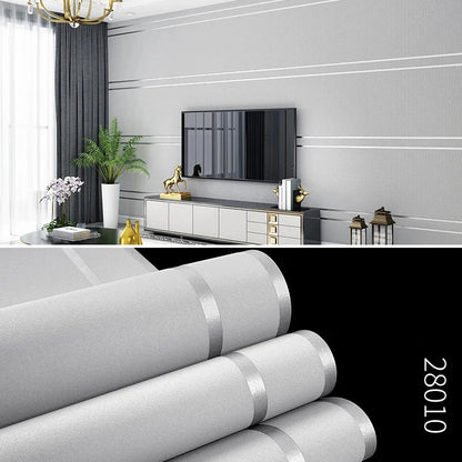 3D Wallpaper Modern Simple Striped Pattern Living Room Tv Background Home Decor Non-woven Fabric Non Self Adhesive Wall Sticker