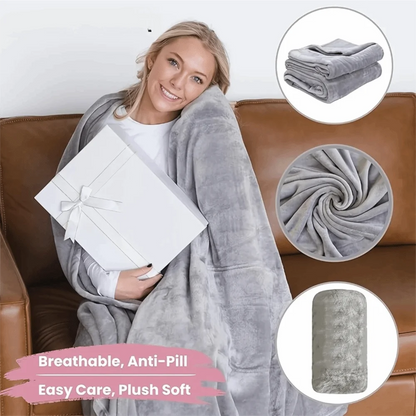 Cozy Flannel Winter Wearable Blanket Thickened Sofa Throw Blanket Washable Soft Leisure Blanket Winter