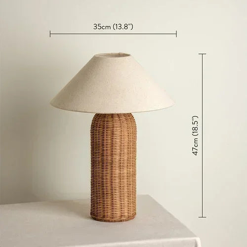Rustic table lamps Wabi-sabi style rattan table lamp Designer Art brown lamp Hotel Study Home Decoration Bedroom Bedside lights