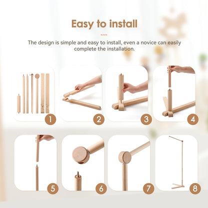 Baby Rattle Toy 0-12 Months Toys Wooden Mobile Bed Bell Floor Stand Bracket Newborn Bed Bell Hanging Holder Bracket Infant Crib