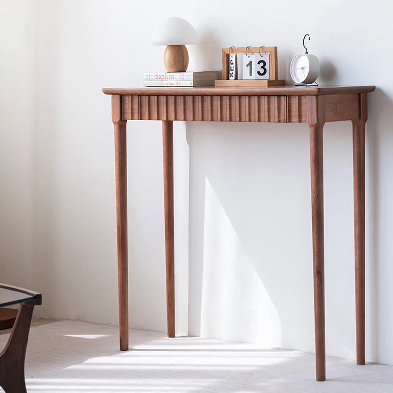 Wood Rectangular Console Table Modern Rustic Minimalist Trendy Console Table Hallway Narrow Console Meuble Wabi Sabi Furniture