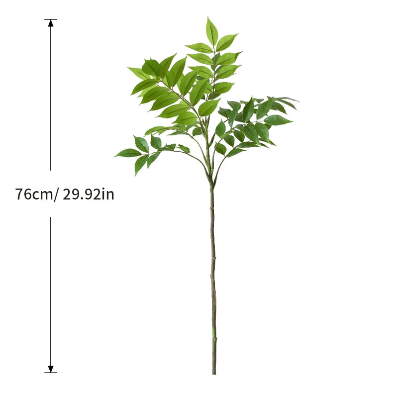 76-140cm Artificial Ficus Tree Large Fake Nandina Plants Plastic Palm Branch Tall Faux Sumac Plant For Home Garden Office Decor