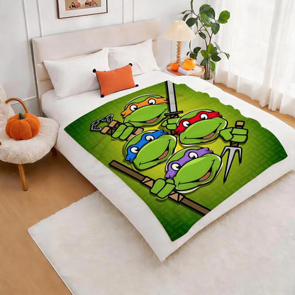 Mutant and Ninja Turtles Throw Lightweight 240g Flannel Blanket Soft Skin-friendly for Summer Cooling