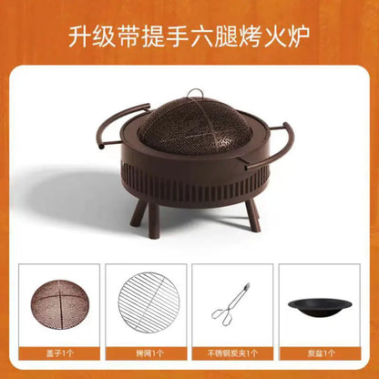 Charcoal Fire Pit Stove Patio Indoor Heating Brazier Household Carbon Furnace Outdoor Barbecue Grill Smokeless Coal Burner Tea