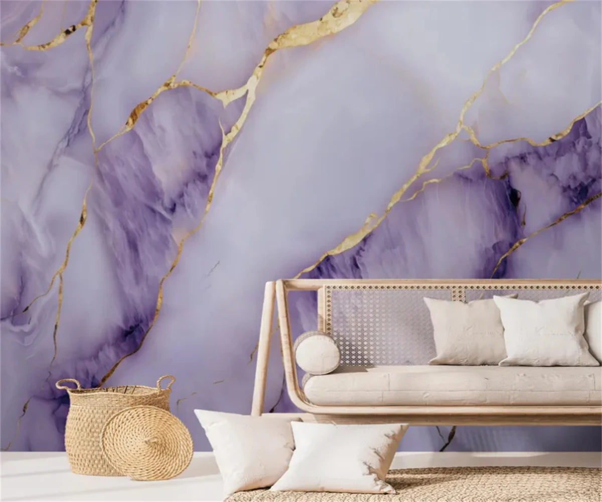beibehang Customized purple abstract gold bedroom living room decoration painting background wallpaper