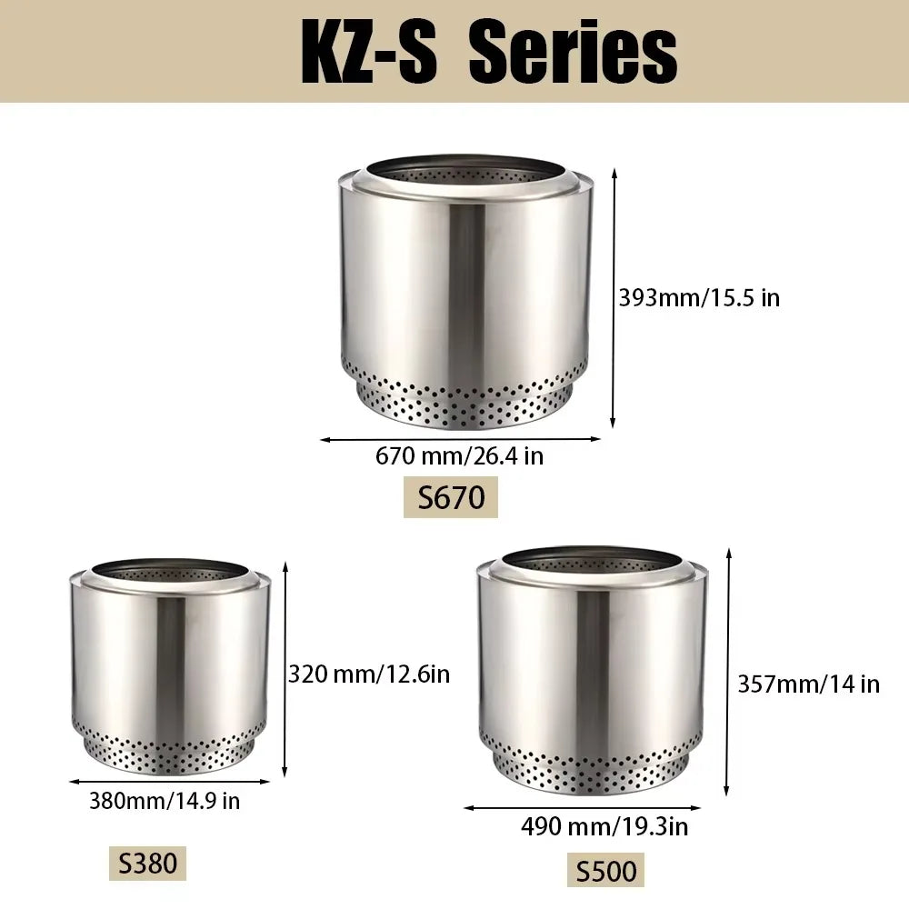2025 Renowned Wood Burning Smokefree Firepit Outdoor Morden  Garden Patio Fire Pits 304stainless Steel Stove  for Business Event